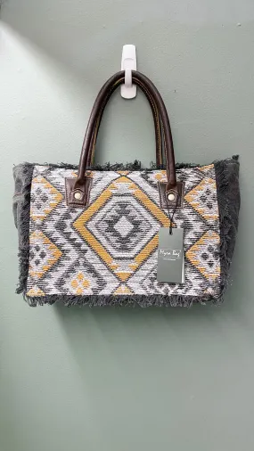 * Myra Bag Patterned Fringed Edge Tote