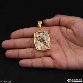 1 Gram Gold Forming Jaguar with Diamond Best Quality Pendant for Men - Style A968