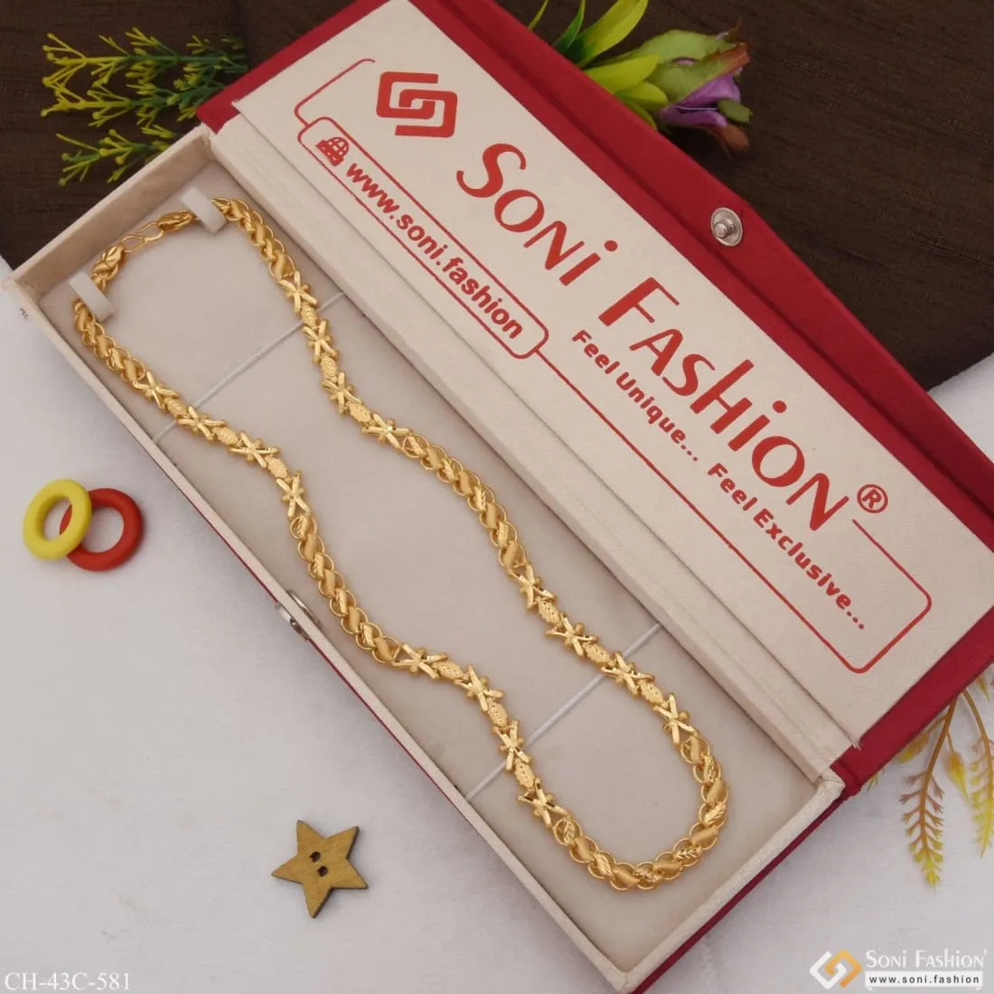 1 Gram Gold Plated 2 In 1 Kohli Attention-Getting Design Chain for Men - Style C581