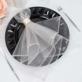 10 Pack Silver Sheer Organza Decorative Dinner Table Napkins - 23"x23"