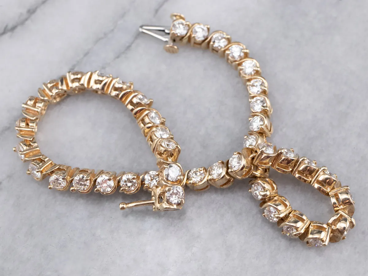 14K Yellow Gold Diamond Tennis Bracelet