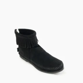 Back Zip Hardsole Boot in Black