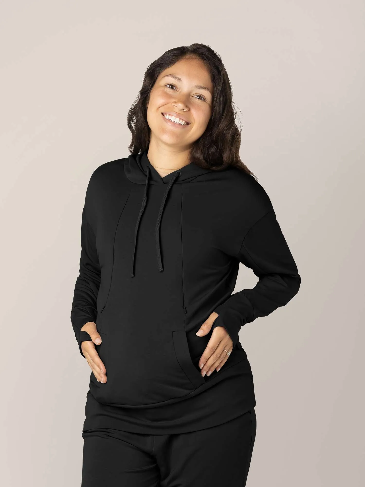 Bamboo Nursing Hoodie | Black