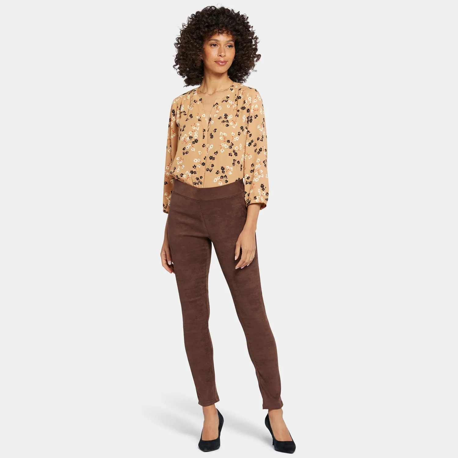 Basic Legging Pants In Petite - Dark Chocolate