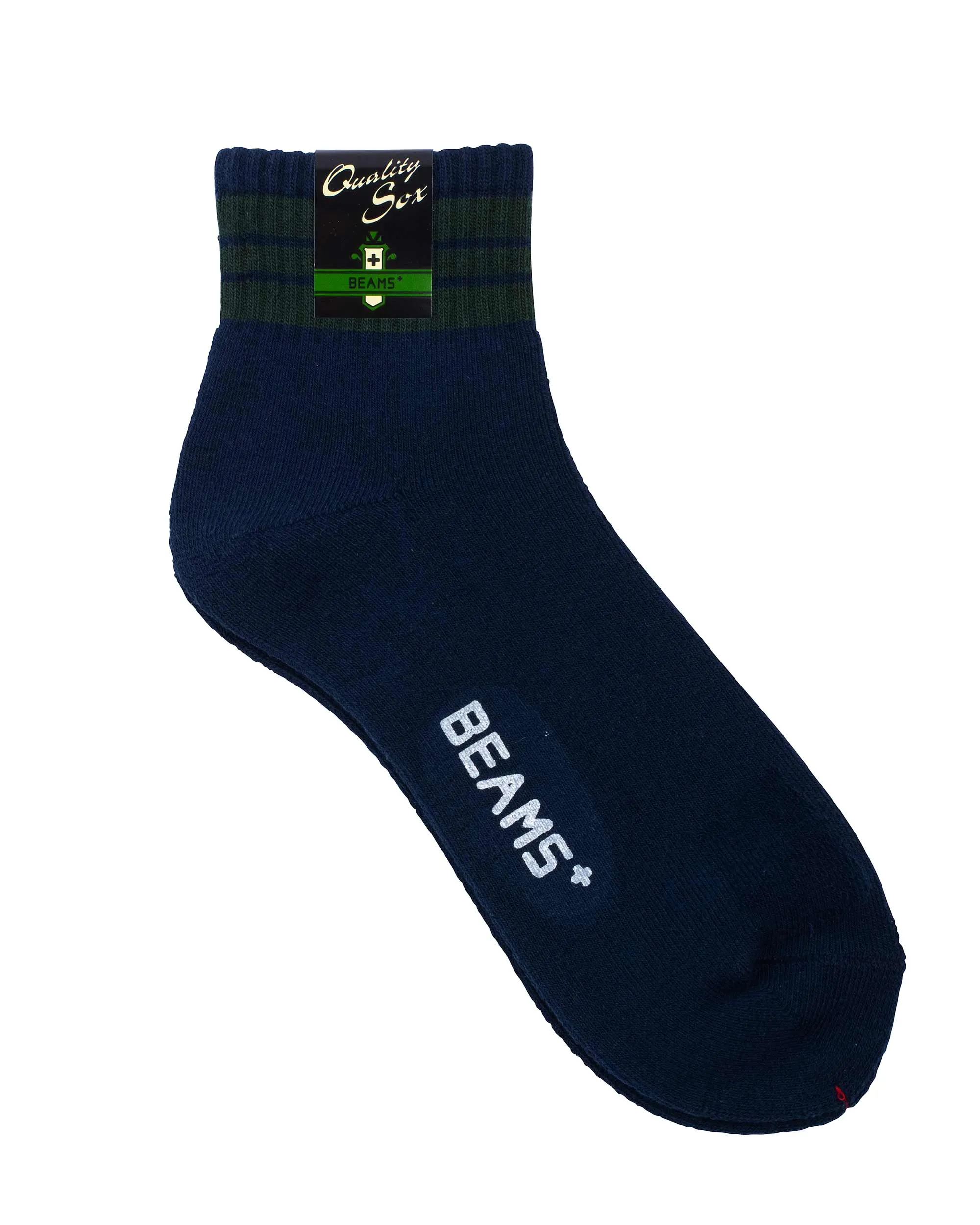 Beams Plus School Boy Sox 1/4 Navy/Green