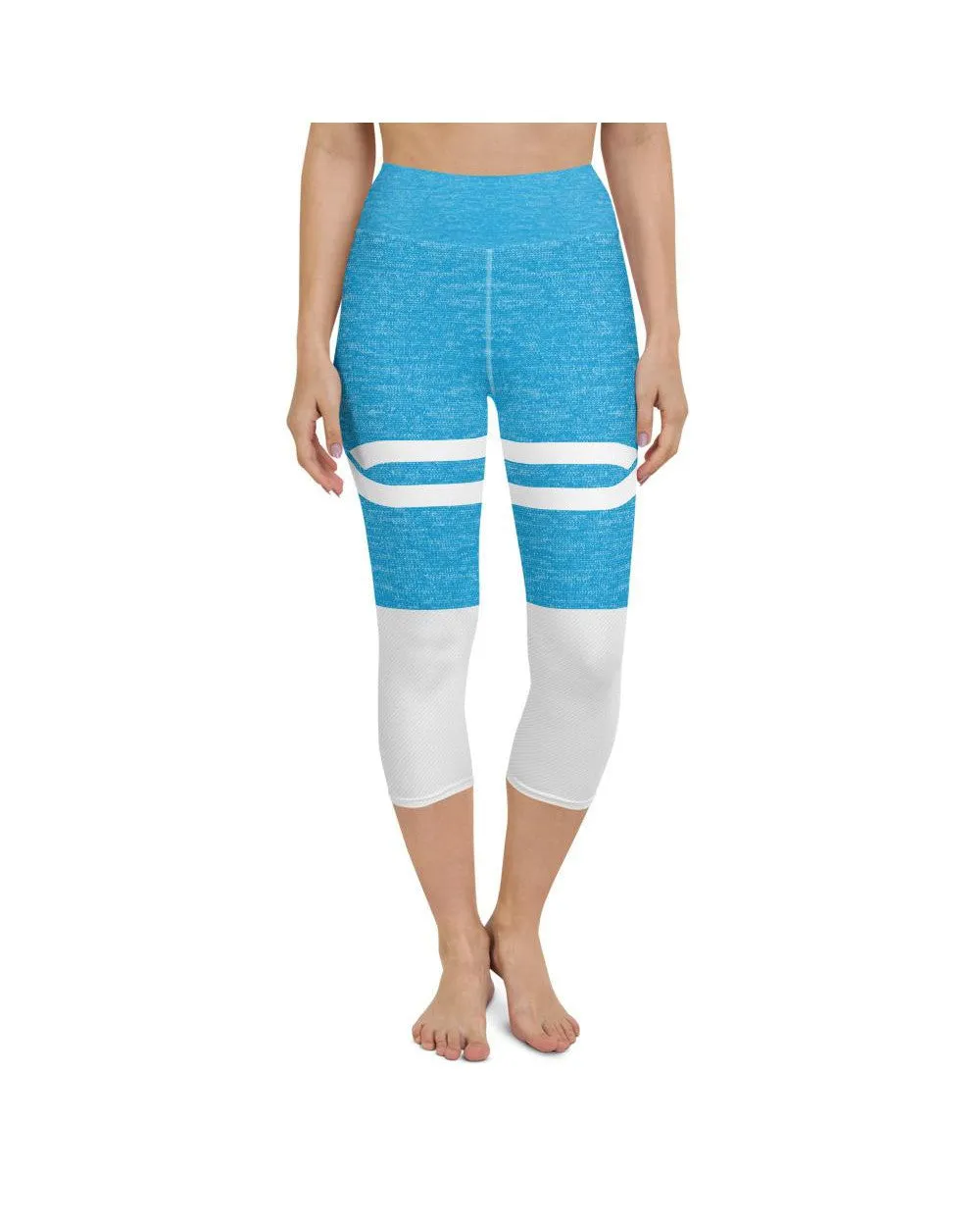 Blue and White Infinity Yoga Capris