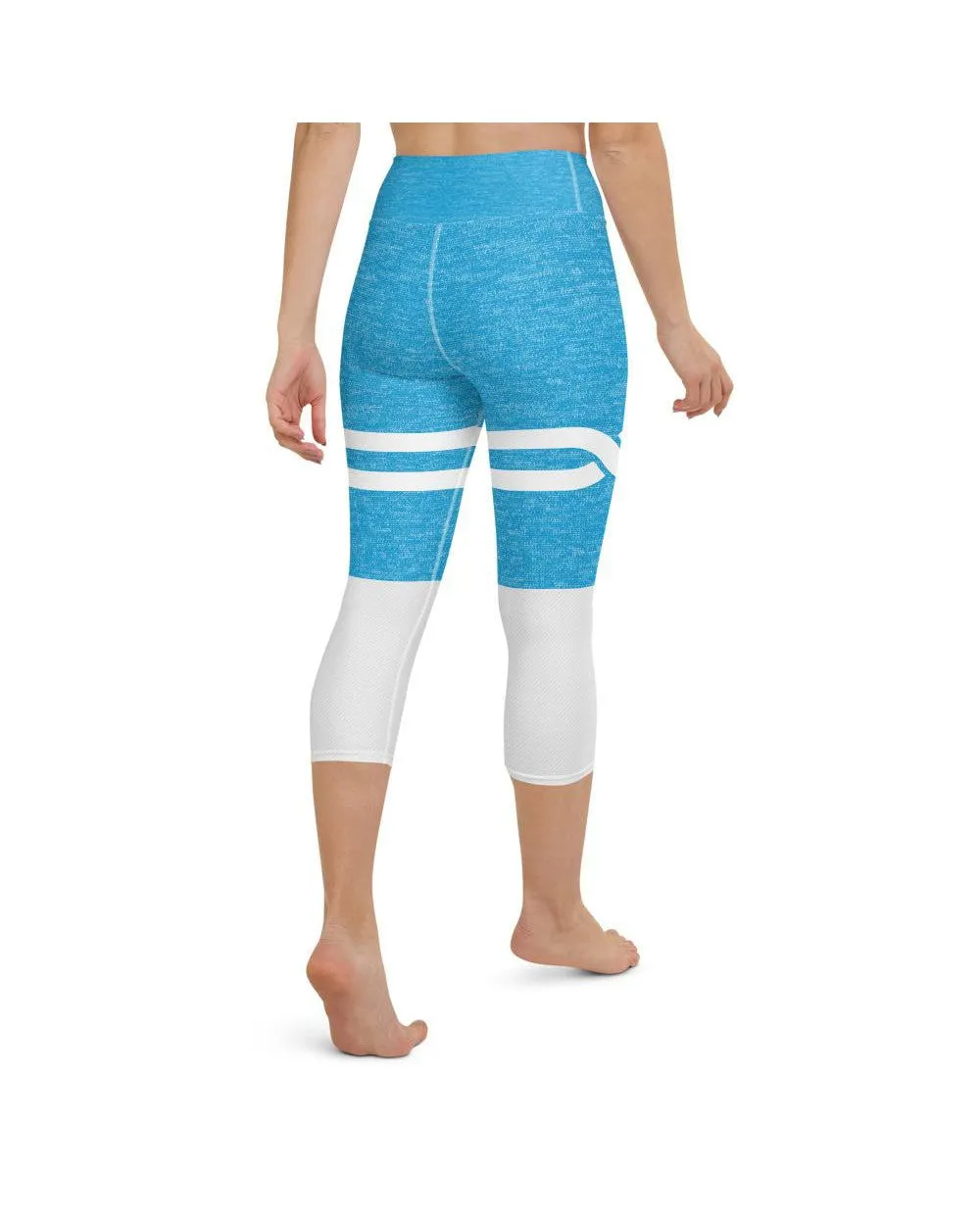 Blue and White Infinity Yoga Capris