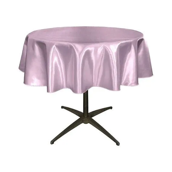 Bridal Satin Round 51-Inch, Wedding Prom Decoration Tablecloth Outdoor Birthday Party, DJ Party And Dining Table Decor