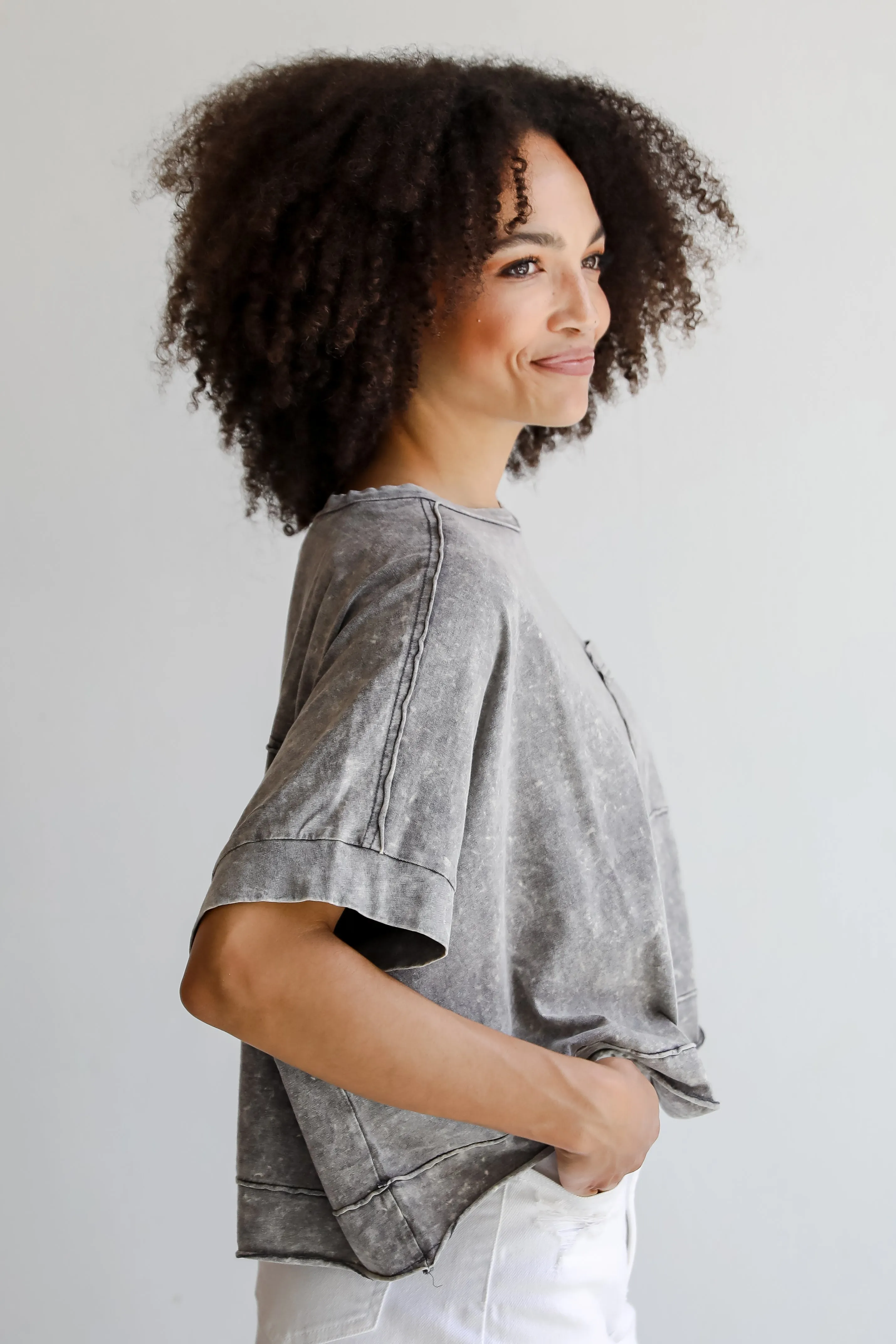 Callie Acid Washed Tee - DU DEAL