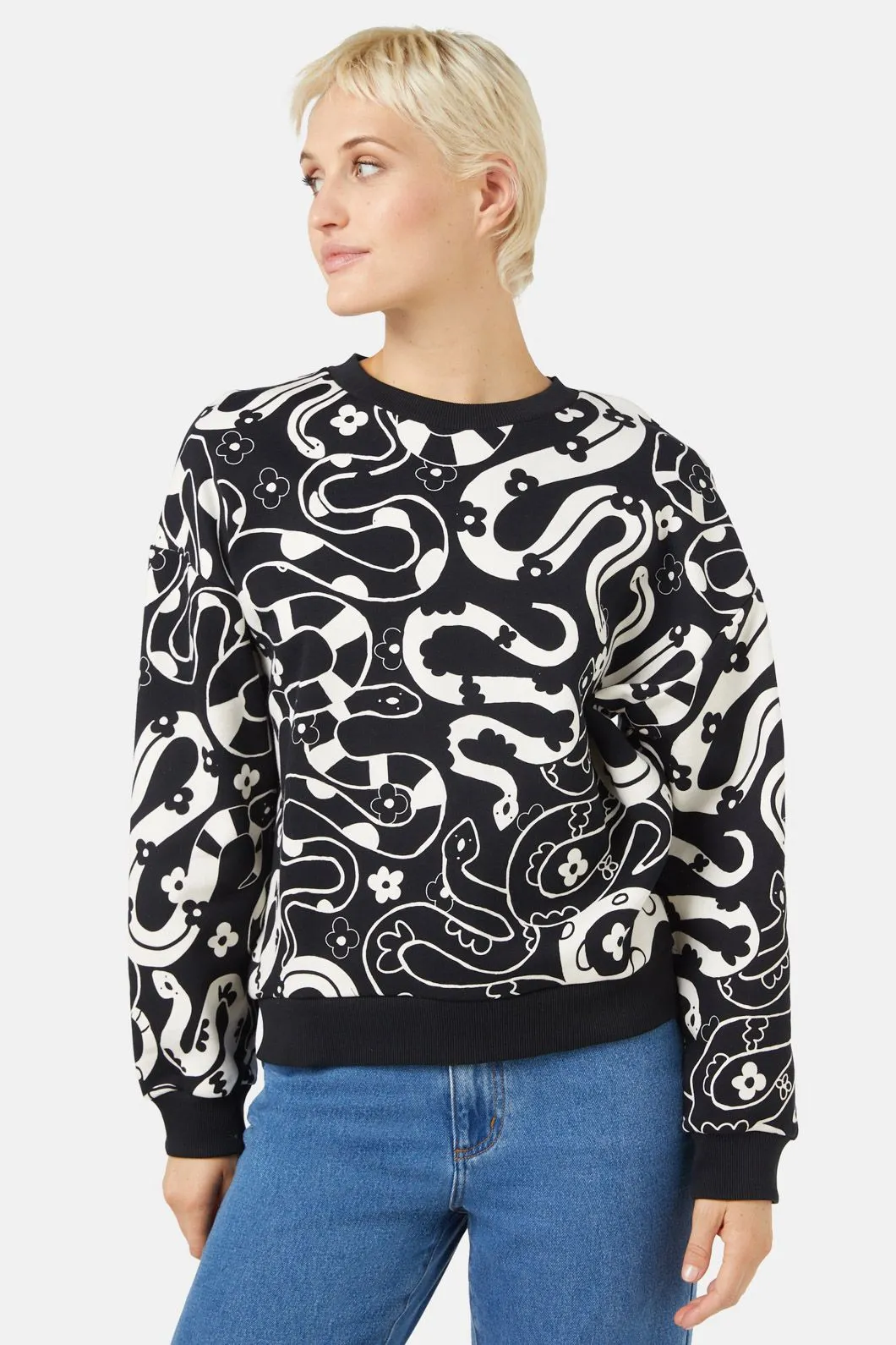 Floral Snake Sweater