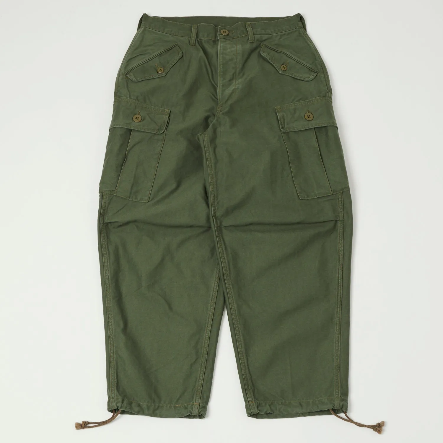 Freewheelers 'Jungle Fatigues' Tropical Trousers - Olive Green