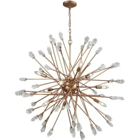 Gold Glass Tip Burst Chandelier