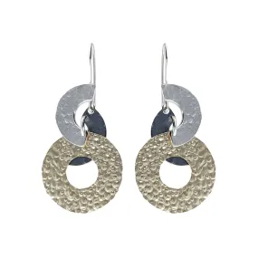 Israeli Dganit Hen Mixed Metals Harmony Of Moons Earrings