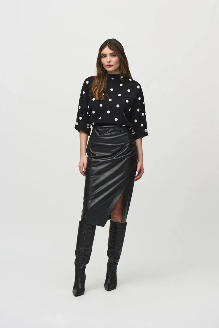 Joseph Ribkoff Leatherette Pull On Pencil SKirt