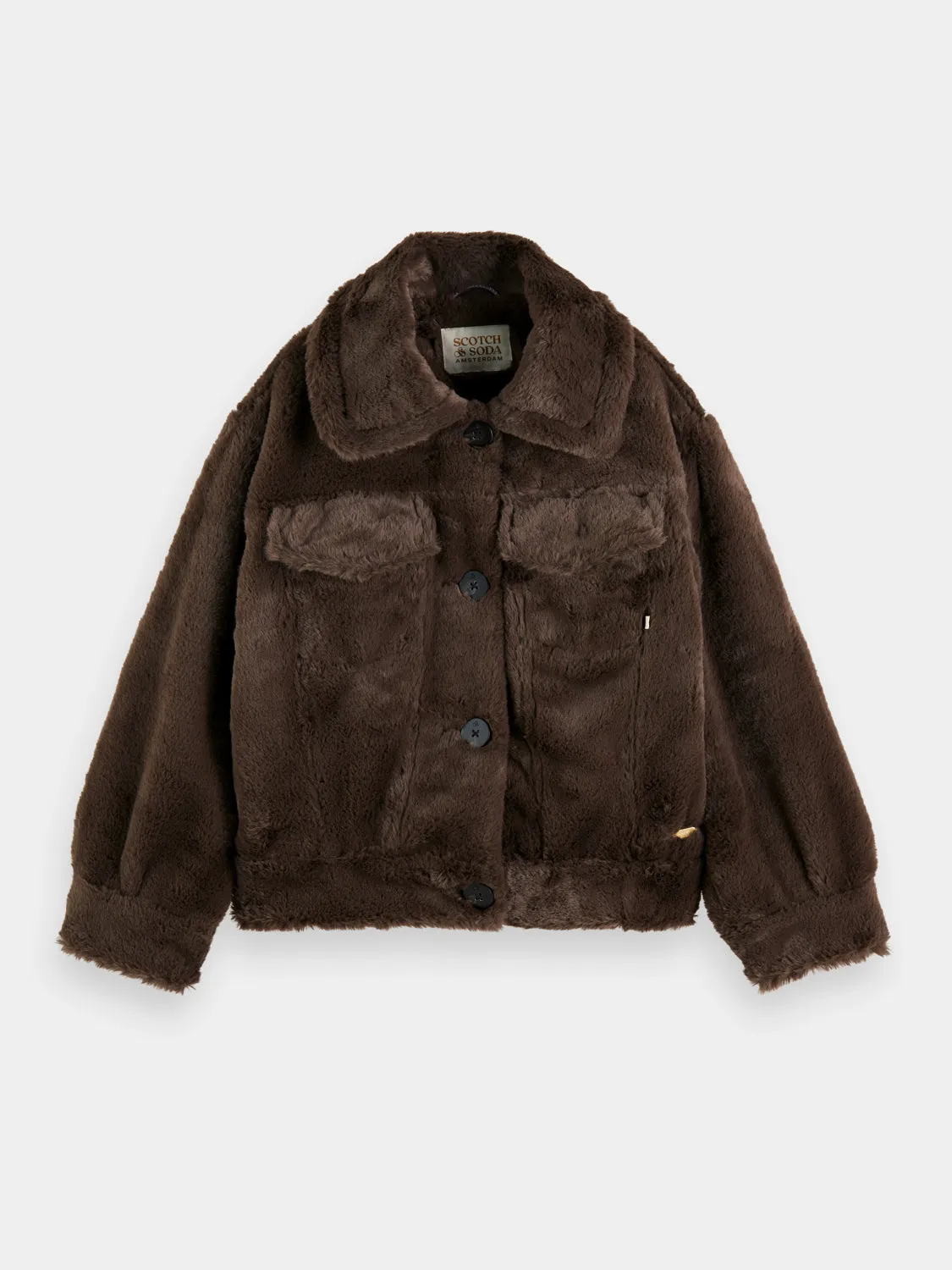 Kids - Faux fur trucker jacket