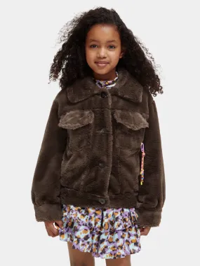 Kids - Faux fur trucker jacket