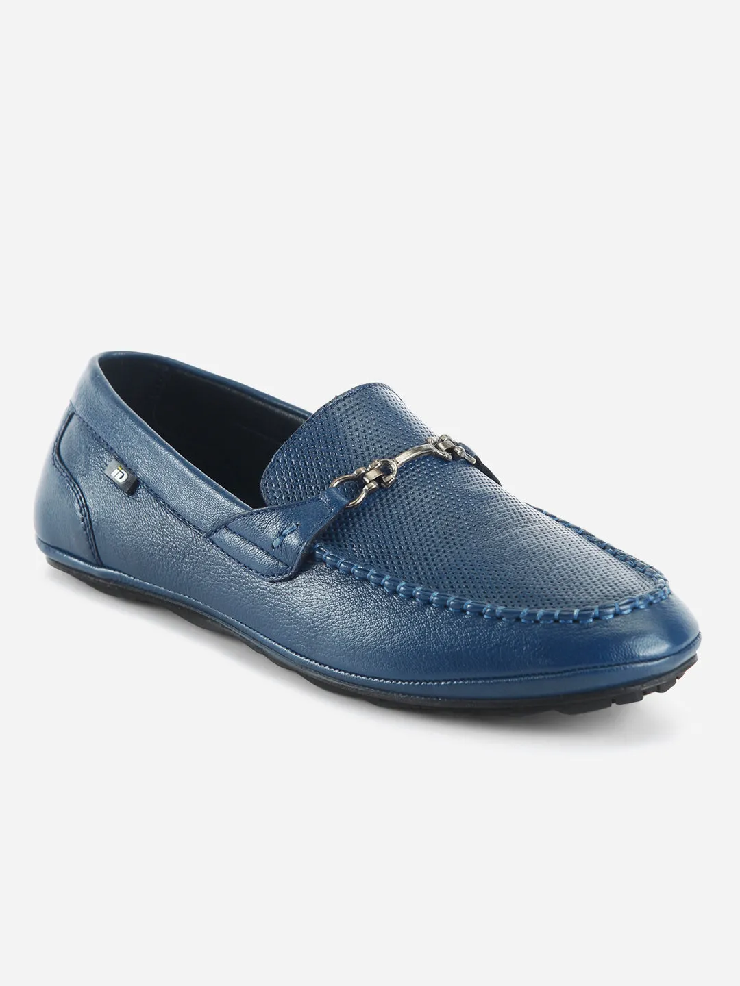 Men's Blue Classic Metal Trim Saddle Loafer (ID1121)