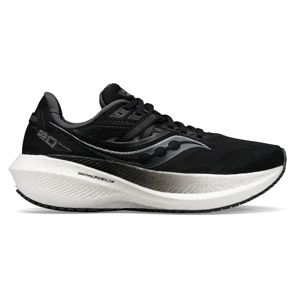 Men's Saucony Triumph 20, Black/White, 13 2E Wide