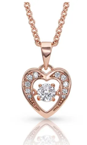 Montana Silversmith Let's Dance A Little Dance Rose Gold Heart Necklace - In Stock