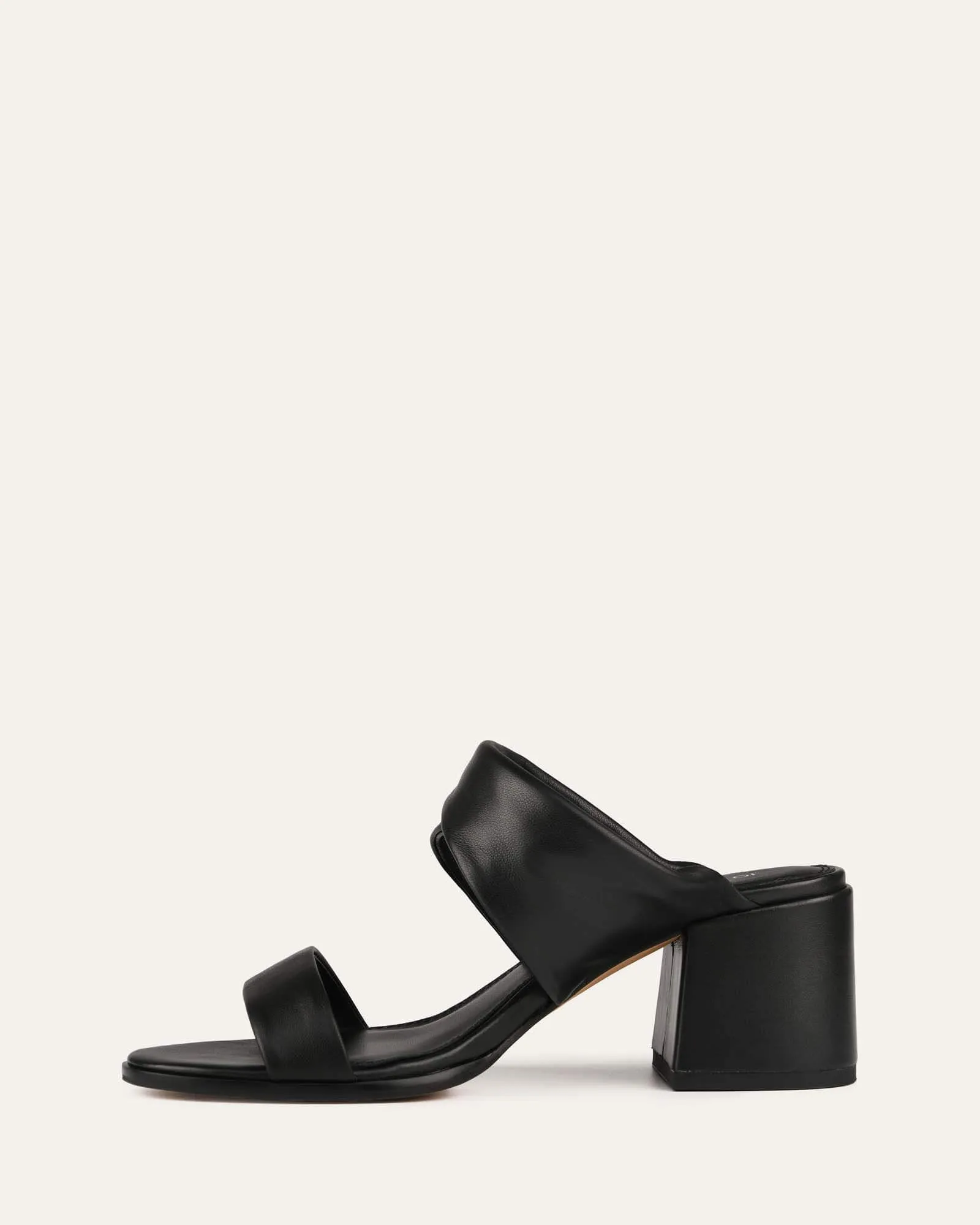 RANI MID HEEL SANDALS BLACK LEATHER