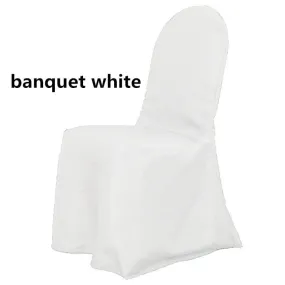 Wrinkle Free Banquet Chair Covers | Scuba Banquet Chair Cover | Chair Cover for Wedding, Event, Ballroom | White Ivory Black |